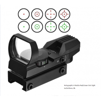 20mm Hunting Optics Picatinny / Weaver Rail Universal Fit Tactical Holographic Red Dot/Green Reflex 4 Reticle Sight with Mount